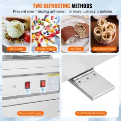 Jäätelörullakone ruostumatonta terästä 350 x 350 mm kompressorilla ammattikäyttöön