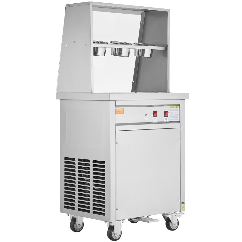 Jäätelörullakone ruostumatonta terästä 350 x 350 mm kompressorilla ammattikäyttöön