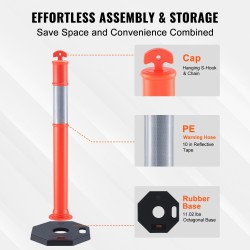 Liikenteen ohjaustolpat kumipohjalla 360 asteen heijastinnauhalla 430 x 430 mm 2 kpl