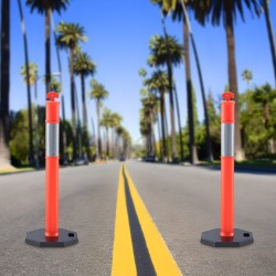 Liikenteen ohjaustolpat kumipohjalla 360 asteen heijastinnauhalla 430 x 430 mm 2 kpl