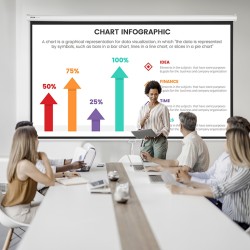 Projektorilakana käsin vedettävä PVC kangas 100 tuumaa 16:9 kuvasuhde automaattinen lukitus
