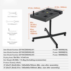 Flash-kuivain silkkipainoon 41 x 41 cm kuivausalue 1800W X-muotoinen teräsjalusta