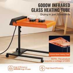 Infrapuna-flash-kuivuri 6000W 485x540 mm kaksituulettimella seula- ja silkkipainatukseen