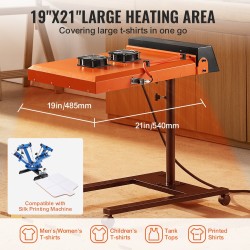 Infrapuna-flash-kuivuri 6000W 485x540 mm kaksituulettimella seula- ja silkkipainatukseen