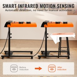 Infrapuna-flash-kuivuri 6000W 485x540 mm kaksituulettimella seula- ja silkkipainatukseen