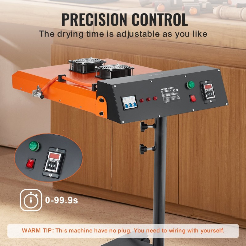 Infrapuna-flash-kuivuri 6000W 485x540 mm kaksituulettimella seula- ja silkkipainatukseen