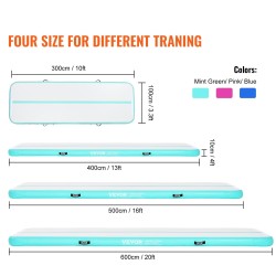 Ilmatäytteinen voimistelumatto PVC 4,9 m 101 cm 10 cm sähköpumpulla