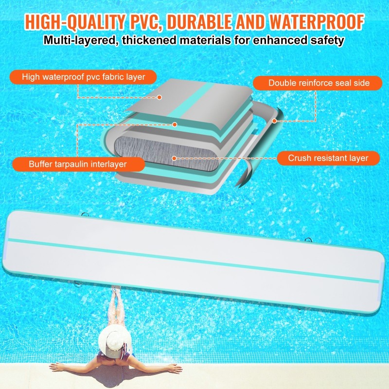 Ilmatäytteinen harjoittelumatto PVC-tarpauliinista 6,1 metriä 600 watin pumpulla