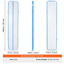 Täytettävä voimistelumatto PVC-pressu 4980x1010x100 mm 600W sähköpumpulla sisä- ja ulkokäyttöön