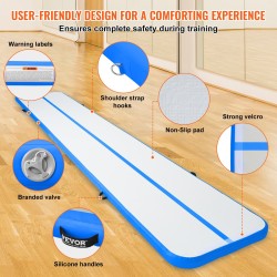 Ilmalla täytettävä PVC-jumppamatto 6,1 m pitkä 100 mm paksu sähköpumppu mukana