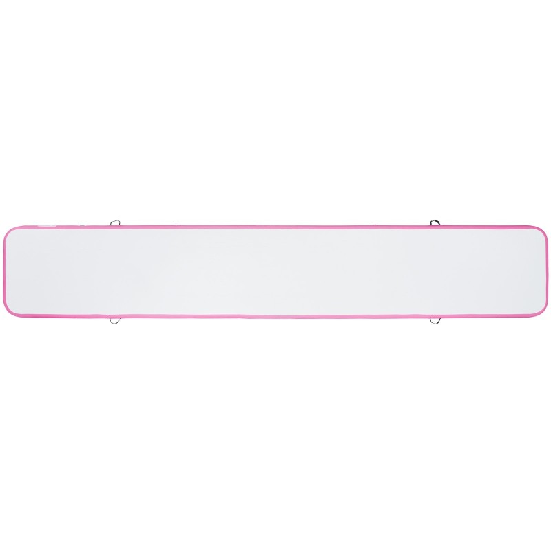 Ilmatäytteinen PVC-voimistelumatto kuusi metriä pitkä kymmenen senttiä paksu pinkki