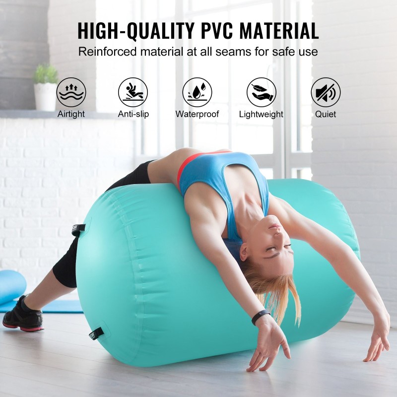 Pyöreä täytettävä PVC-ilmarulla 800 x 1325 mm 600W sähköpumpulla mintunvihreä