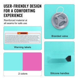 Pyöreä täytettävä PVC-ilmarulla 800 x 1325 mm 600W sähköpumpulla mintunvihreä