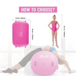 Täytettävä ilmarulla volttipatja PVC-muovi 600x1230 mm 600 watin sähköpumpulla vaaleanpunainen