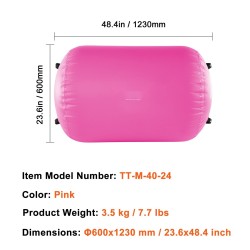 Täytettävä ilmarulla volttipatja PVC-muovi 600x1230 mm 600 watin sähköpumpulla vaaleanpunainen