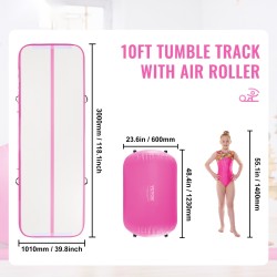 Täytettävä PVC voimistelumattosetti 2-osainen 3000x1010x100 mm sisältää ilmarullan ja 600W pumpun