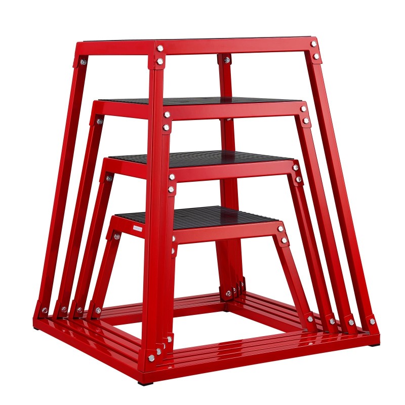 Plyoboxi teräksinen pinottava neljä kokoa 12 18 24 30 tuumaa 227 kg