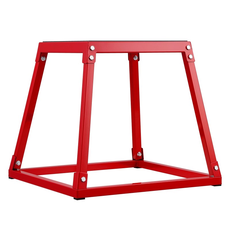 Plyometrinen hyppylaatikko teräksinen 18 tuuman korkeus 227 kilogramman kantavuus punainen