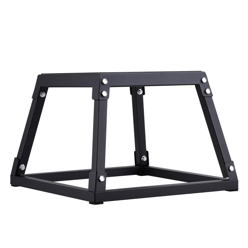 Plyometriaboksi teräsrunko 12 tuuman korkeus liukumaton silikonipinta 227 kg kantavuus musta