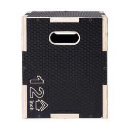 Plyometrinen hyppyboksi monikerroksisesta vanerista 16 14 12 tuumaa musta