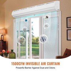 Ilmasuoja 1,5 m sisäkäyttöön seinälle asennettava ilman lämmitystä 2 nopeutta 2547 m³/h