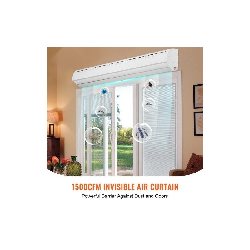 Ilmasuoja 1,5 m sisäkäyttöön seinälle asennettava ilman lämmitystä 2 nopeutta 2547 m³/h