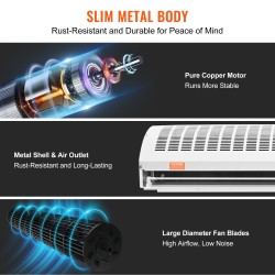 Ilmaverho seinäasennettava 1500 millimetriä lämmittämätön kaksi nopeutta 3566 kuutiometriä tunnissa valkoinen