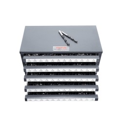 Poranteräkaappi 0 8 mm kylmävalssattu teräs 5 laatikkoa 60 lokeroa kokomerkinnöillä pinottava