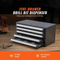 Poranteräkaappi 0,8 mm kylmävalssattu teräs 5 laatikkoa 60 lokeroa kokomerkinnöillä pinottava