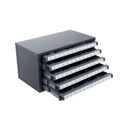 Poranteräkaappi 0,8 mm kylmävalssattu teräs 5 laatikkoa 60 lokeroa kokomerkinnöillä pinottava