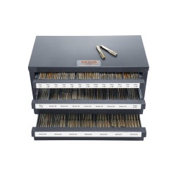 Kierretappikaappi kylmävalssattua terästä 3 laatikkoa 29 lokeroa 3 24 mm pinottava