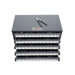 Poranteräkaappi pinoettava teräksinen 5 laatikkoa 60 lokeroa 13 1 25 4 mm