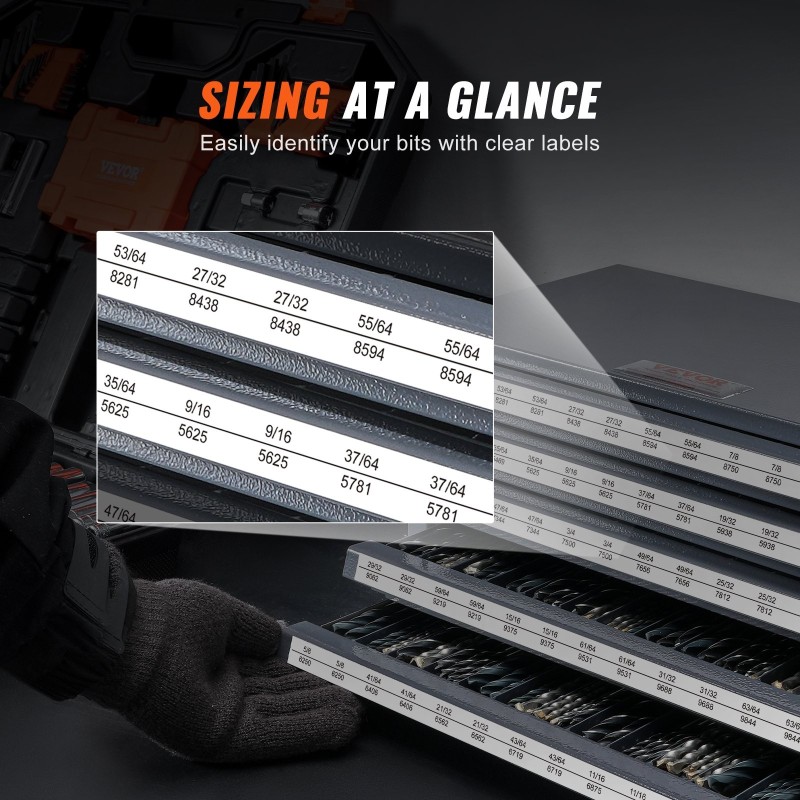 Poranteräkaappi pinoettava teräksinen 5 laatikkoa 60 lokeroa 13,1–25,4 mm