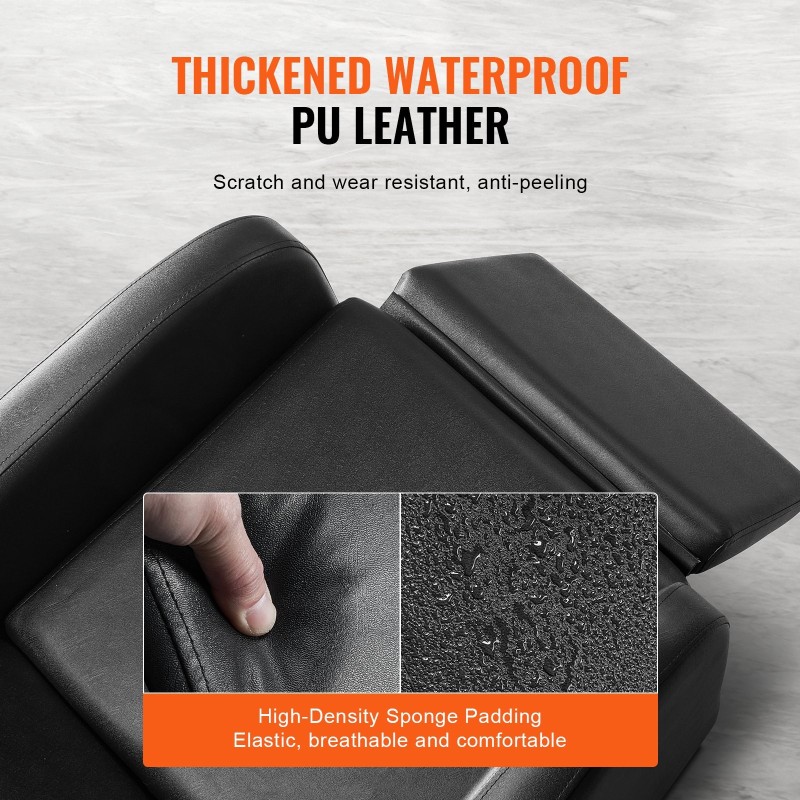 Hiustenpesutuoli keraamisella pesualtaalla sähköisellä jalkatuella ja PU-verhoilulla 300 kg kantavuus