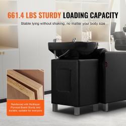 Kampaamon pesutuoli keraamisella pesualtaalla keinonahkaverhoilu leveällä jalkatuella kolmesataa kilogrammaa