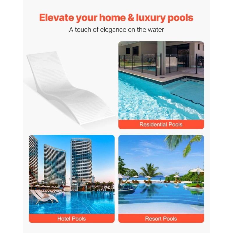 Allaslepotuolisetti PE-muovinen S-muotoinen 2 kpl 1800x600x560 mm sopii jopa 5 tuuman veteen