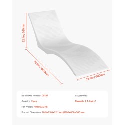 Allaslepotuolisetti PE-muovinen S-muotoinen 2 kpl 1800x600x560 mm sopii jopa 5 tuuman veteen