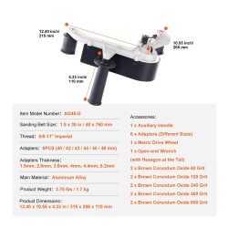 Hiomanauhasovitin alumiiniseosrunko M14 kierre 6 sovitinta 10 nauhaa putkille