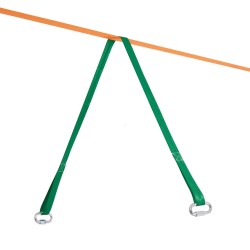 Tasapainoliinasetti 18 3 m kaksilinjainen oranssi puunsuojilla käsiharjoittimella ja kantolaukulla