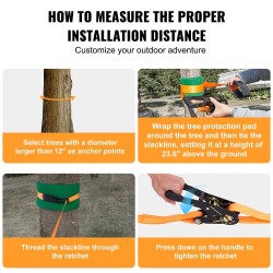 Tasapainoliinasetti 18,3 m kaksilinjainen oranssi puunsuojilla käsiharjoittimella ja kantolaukulla