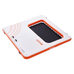 Täytettävä PVC-kelluva laituri 3,04 x 3,04 m trampoliiniverkolla ja irrotettavalla tikkaalla