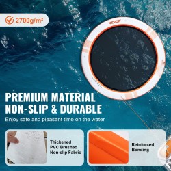 Ilmatäytteinen kelluva laituri PVC harjattu liukuestekangas 2,43 m keskiverkko 1,52 m