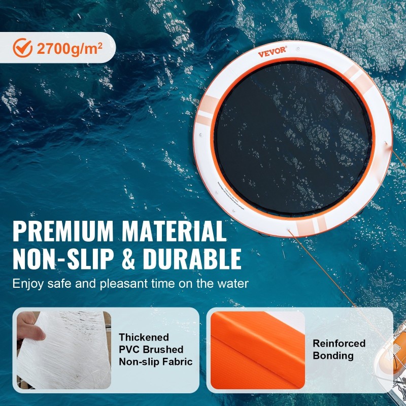 Ilmatäytteinen kelluva laituri PVC harjattu liukuestekangas 2,43 m keskiverkko 1,52 m