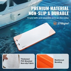 Ilmatäytteinen PVC-harjattu liukumaton laituri 4,57 x 1,82 m irrotettavalla tikkaalla