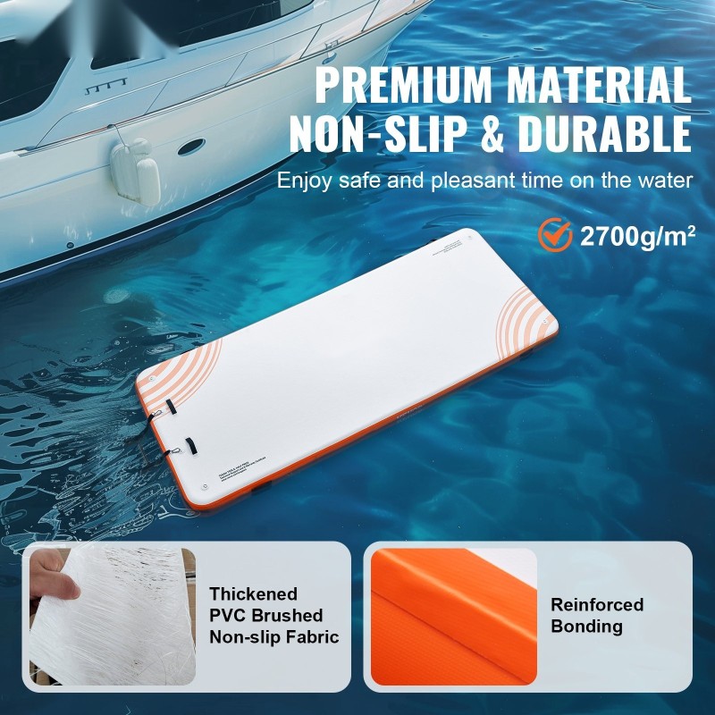 Ilmatäytteinen PVC-harjattu liukumaton laituri 4,57 x 1,82 m irrotettavalla tikkaalla