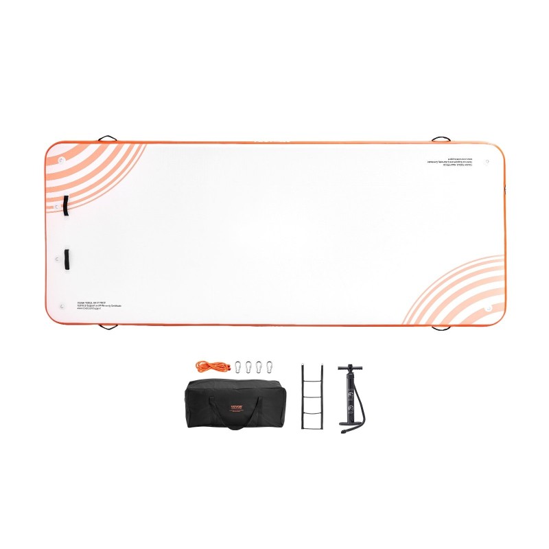 Ilmatäytteinen PVC-harjattu liukumaton laituri 4,57 x 1,82 m irrotettavalla tikkaalla