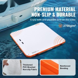 Ilmatäytteinen kelluva laiturialusta PVC-liukumattomalla pinnalla 2,13 x 2,13 m irrotettavalla tikkaalla