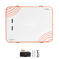 Ilmatäytteinen PVC-harjattu liukumaton kelluva laituri 2,43×1,82 m irrotettavalla tikkaalla kantolaukulla