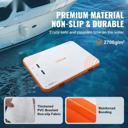 Kelluva laituri PVC-harjattu kangas 3,04x2,43 m luistamaton irrotettava tikas