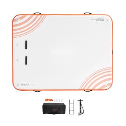 Kelluva laituri PVC-harjattu kangas 3,04x2,43 m luistamaton irrotettava tikas